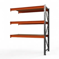 Секция приставная стеллажа металлического Оптима, 3000x1250x785 мм. Полки: 3 шт. фанера