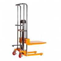 Ручной гидравлический штабелер SDDJS1500 (г/п 400 кг, 1.5 м, с вилами и площадкой) SMART
