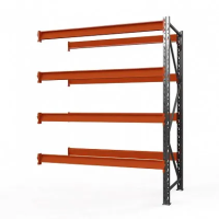 Секция приставная стеллажа металлического Оптима, 3500x1530x785 мм. Полки: 4 шт. без настила