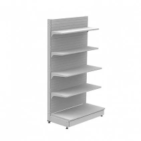 Стеллаж торговый пристенный отдельностоящий с плинтусом и заглушкой (2250x1000x500) 5 полок