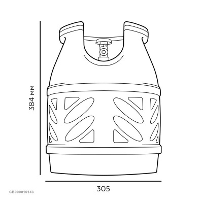 Баллон пропановый 12,5 л Ragasco LPG (полимерно-композит., взрывобезопасный)