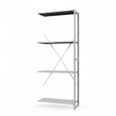 Секция приставная стеллажа металлического ТСУ Универсал, 2000x760x400 мм. Полки: метал. усил. 4 шт.