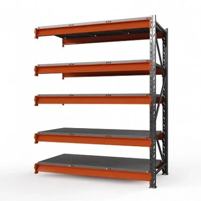 Секция приставная стеллажа металлического Оптима, 3500x1530x785 мм. Полки: 5 шт. метал.