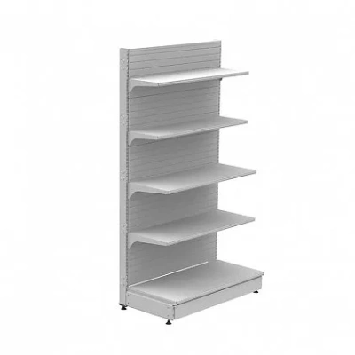 Стеллаж торговый пристенный отдельностоящий с плинтусом и без заглушки (2250x1000x500) 5 полок