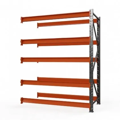 Секция приставная стеллажа металлического Оптима, 3500x2500x785 мм. Полки: 5 шт. без настила