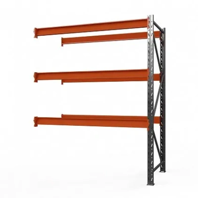 Секция приставная стеллажа металлического Оптима, 2000x1250x785 мм. Полки: 3 шт. без настила